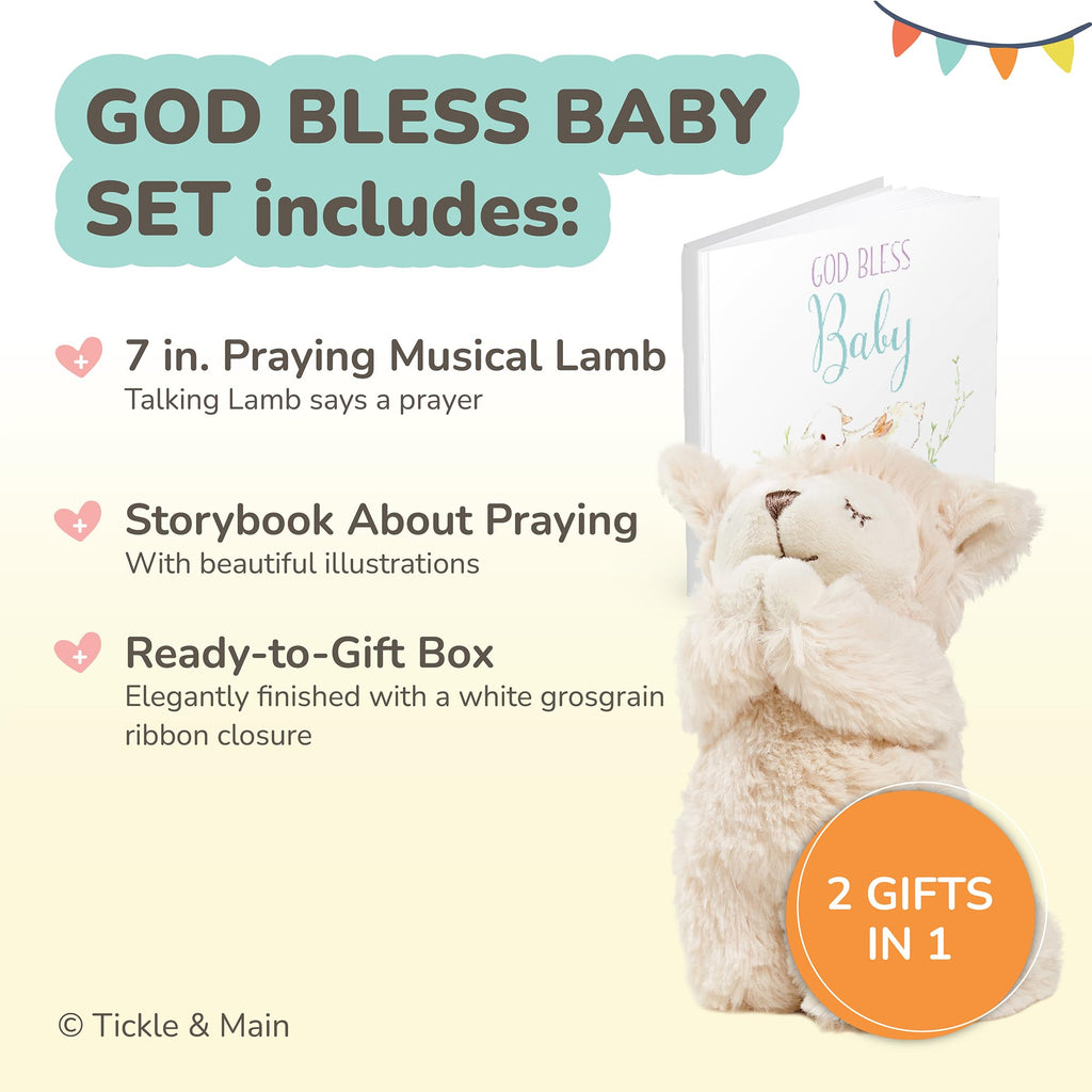 Sweet Prayers Gift Set: Plush Lamb & Bedtime Blessings Book for Baby’s Baptism