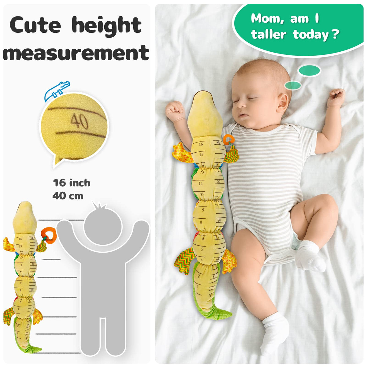 The Cuddle Croc, Musical Stuffed Infant Activity Toy with Teether, Rattle & Crinkles