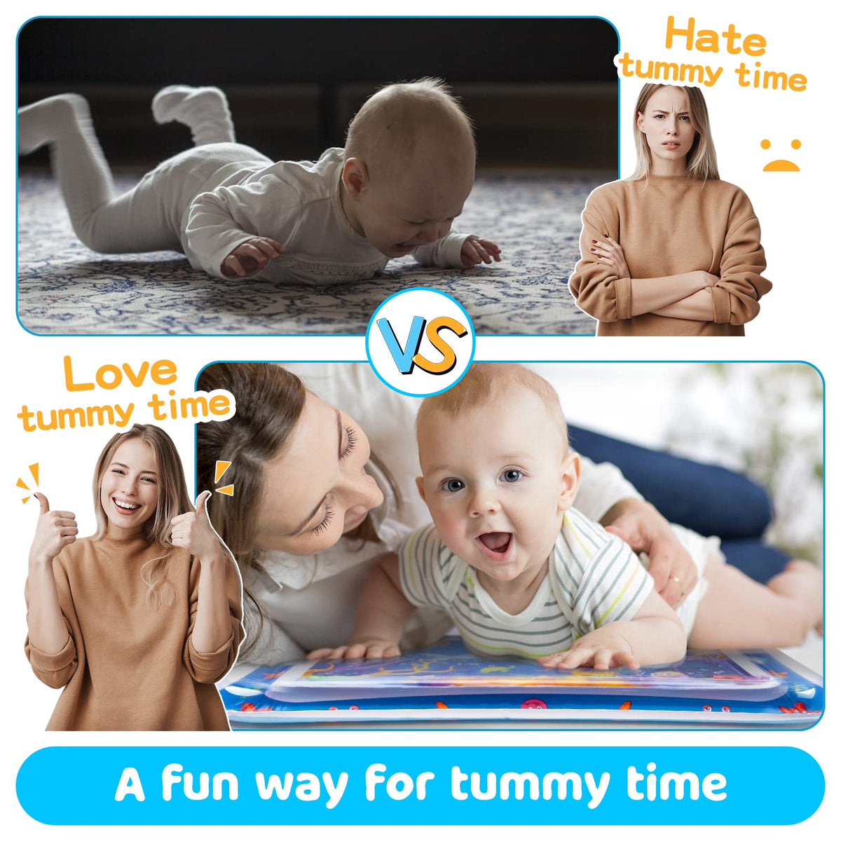 MyPool Inflatable Tummy Time Water Mat for Babies