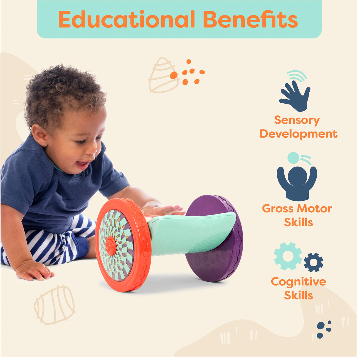 Looky-Looky Baby Mirror: Roly-Poly Tummy Time Toy for Crawling Fun